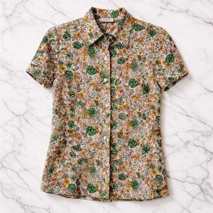 VINTAGE | Perma-Prest Made in Korea Short-Sleeve Floral Button-Up Shirt